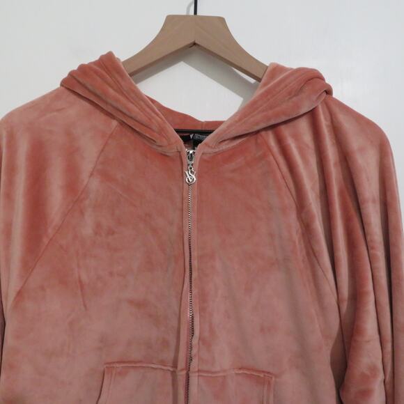 Victoria's Secret On Point Womens Sz L Pink Orange Velour Sweater Jogger Set - Picture 4 of 11